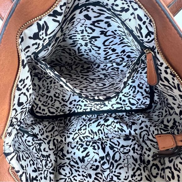 Jessica Simpson Lacey Straw Faux Leather Boho Beachy Tote Bag In Natural - Picture 8 of 14